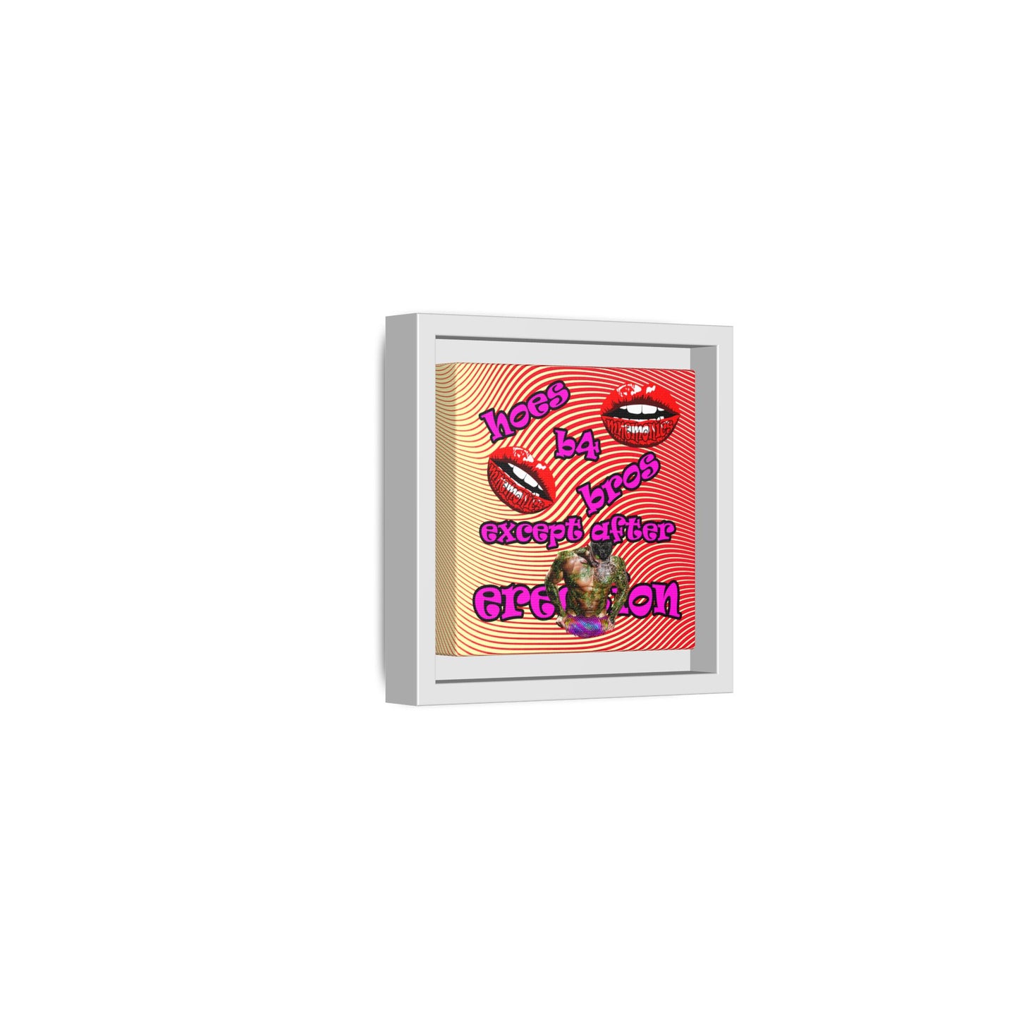 hoes b4 bros - framed canvas art (yellow-orange wave)