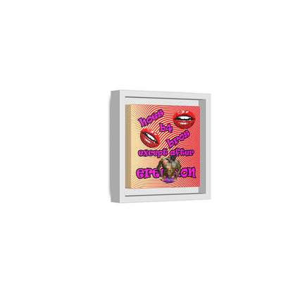 hoes b4 bros - framed canvas art (yellow-orange wave)