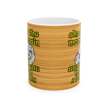 shoot the moon again - White Mug (butterscotch wood finish)