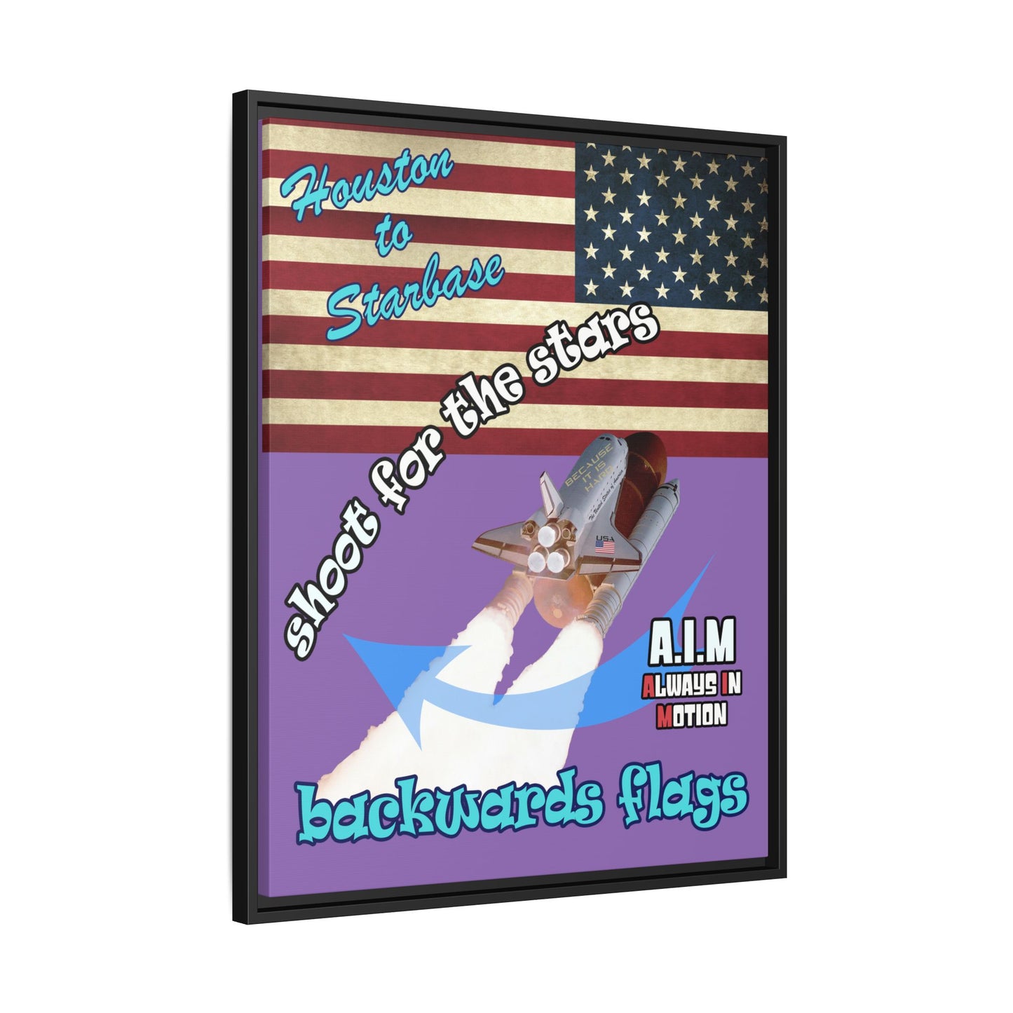 shoot for the stars - framed canvas art (light purple)