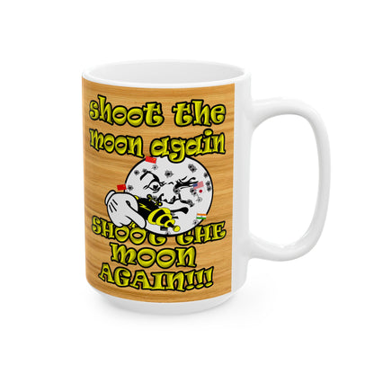shoot the moon again - White Mug (butterscotch wood finish)