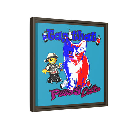 tag that - framed canvas art (turquoise)