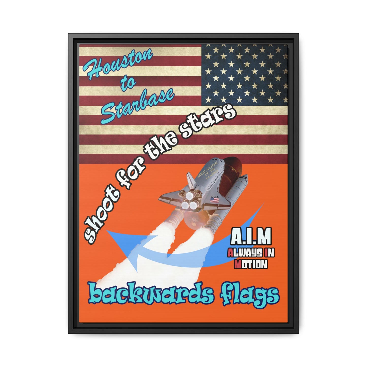 shoot for the stars - framed canvas art (orange)