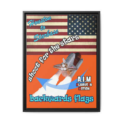 shoot for the stars - framed canvas art (orange)