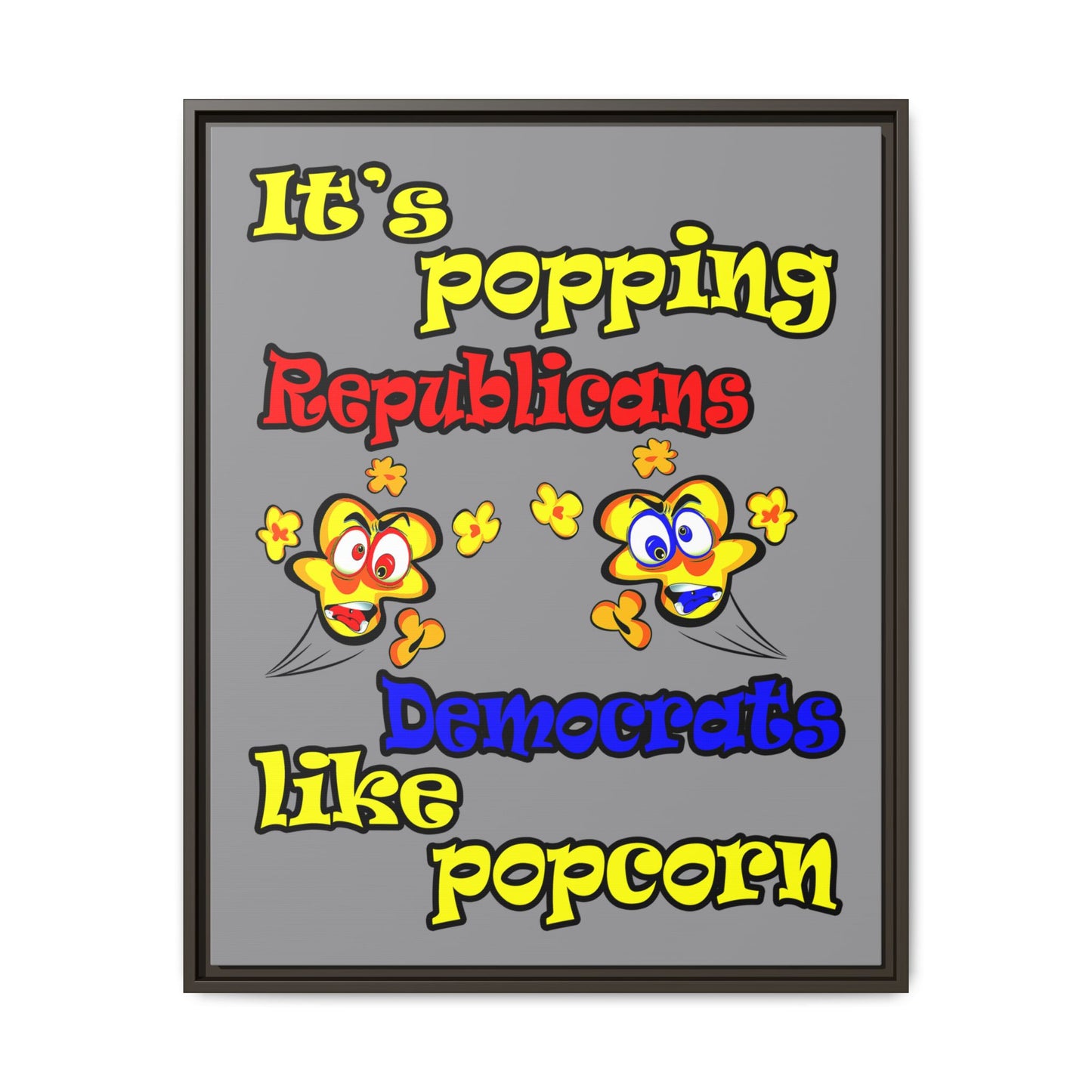 popping like popcorn - framed canvas art (grey)