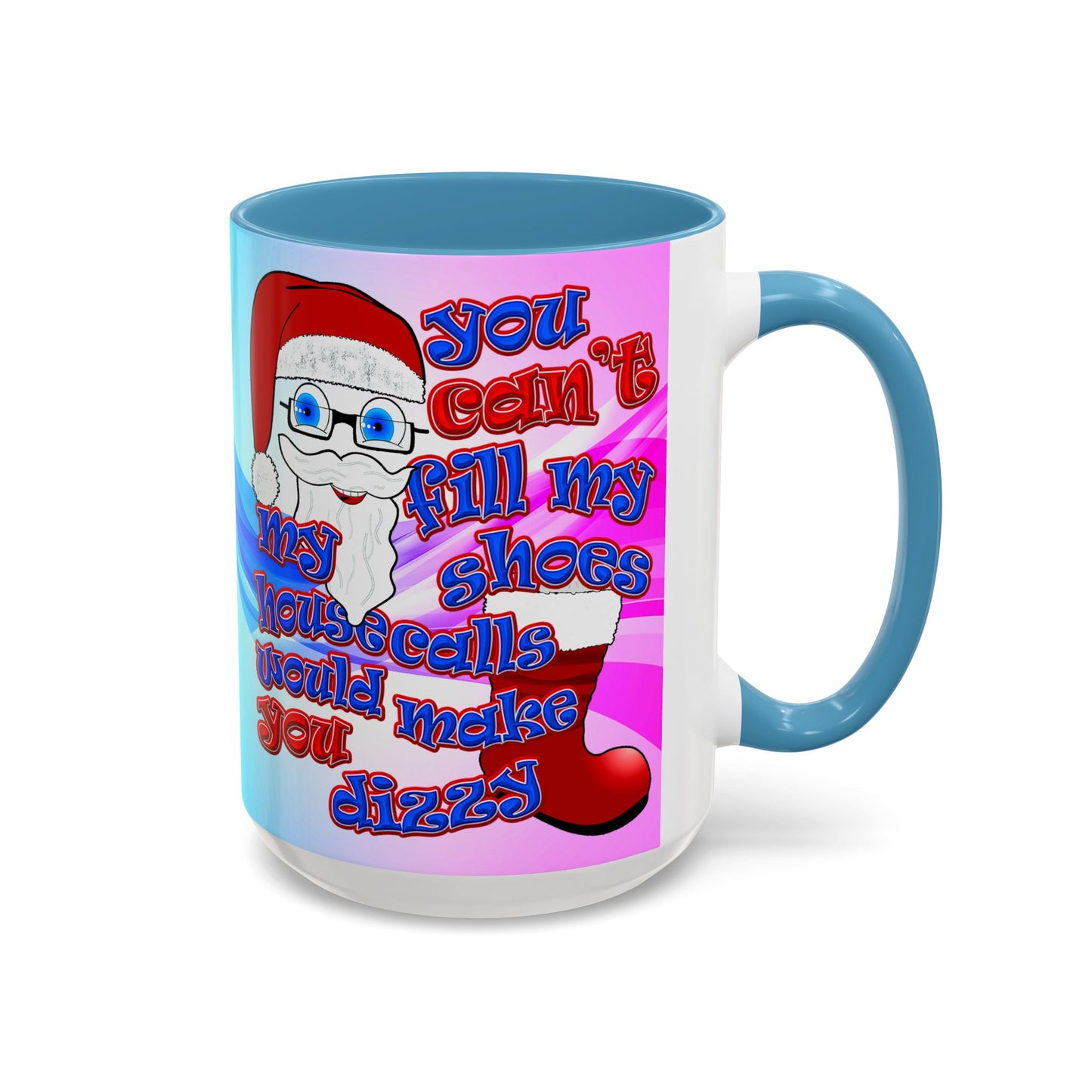 santa's shoes - Accent Mug (light blue-pink wave)