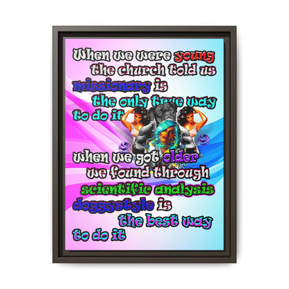 doggystyle - framed canvas art (light blue-pink wave)