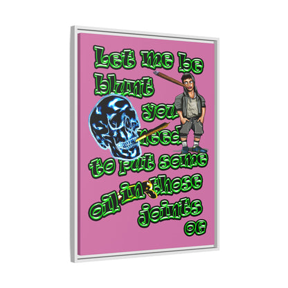 og - framed canvas art (light pink)