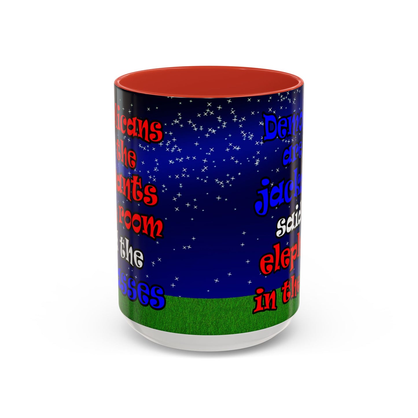 donkeys and elephants - Accent Mug ('snoops' background)