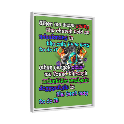 doggystyle - framed canvas art (green)