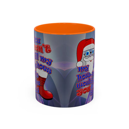 santa's shoes - Accent Mug (grey-pink wave)