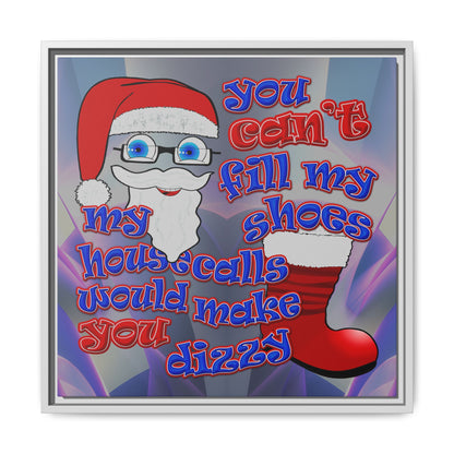 santa's shoes - framed canvas art (grey-pink wave)