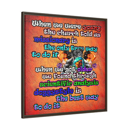 doggystyle - framed canvas art (burnt orange)