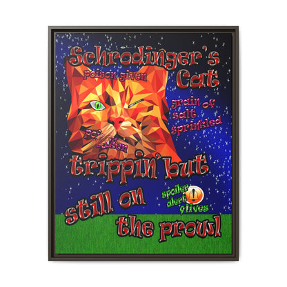schrodinger's cat - framed canvas art ('snoops' background)