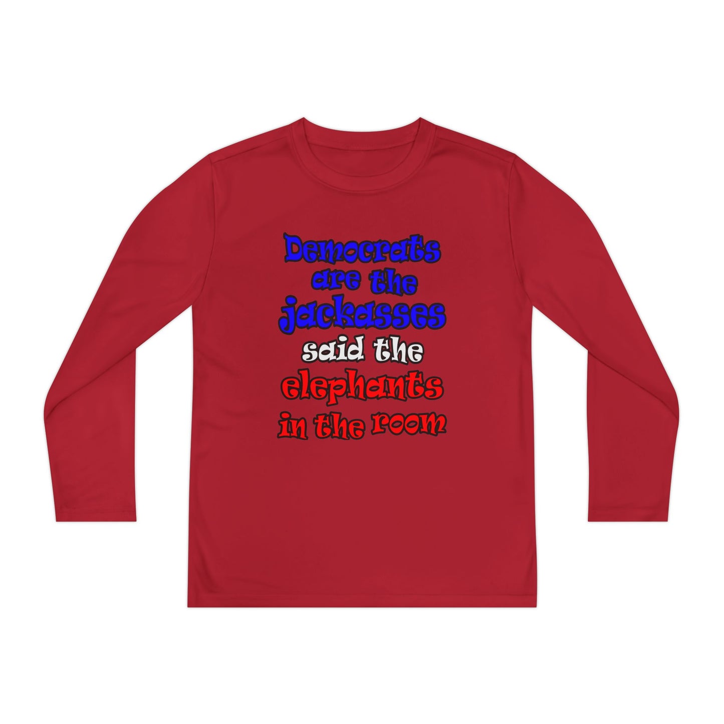 donkeys and elephants - Youth Long Sleeve Competitor Tee