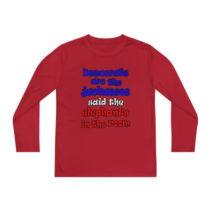 donkeys and elephants - Youth Long Sleeve Competitor Tee