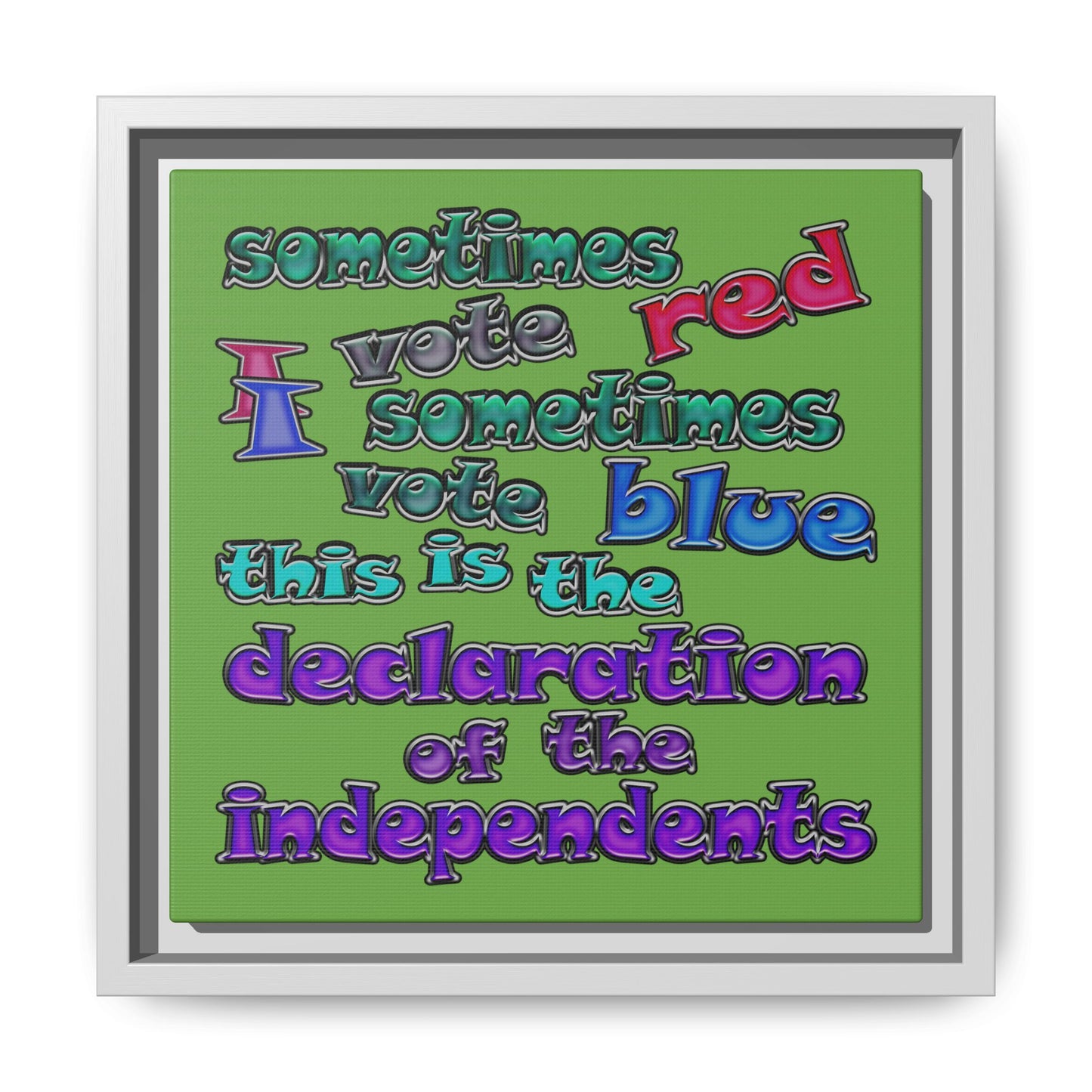 declaration of the independents - framed canvas art (green)