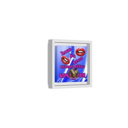 hoes b4 bros - framed canvas art (blue-white wave)