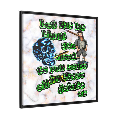 og - framed canvas art (white marble)