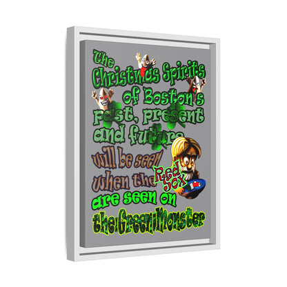 christmas spirits of boston - framed canvas art (grey)