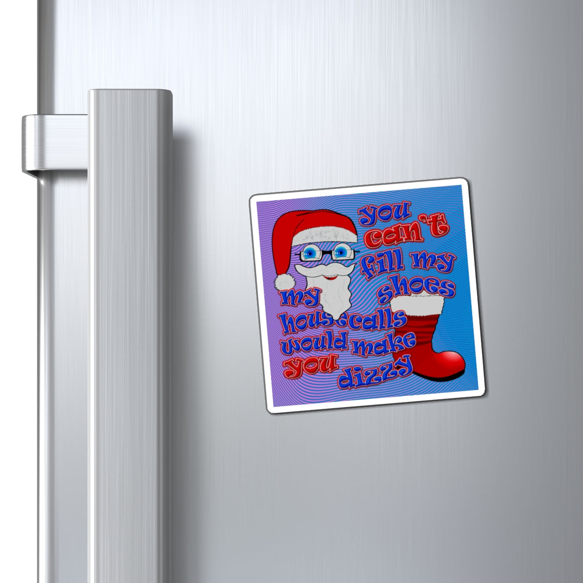 santa's shoes - Magnets - (light blue-purple wave)