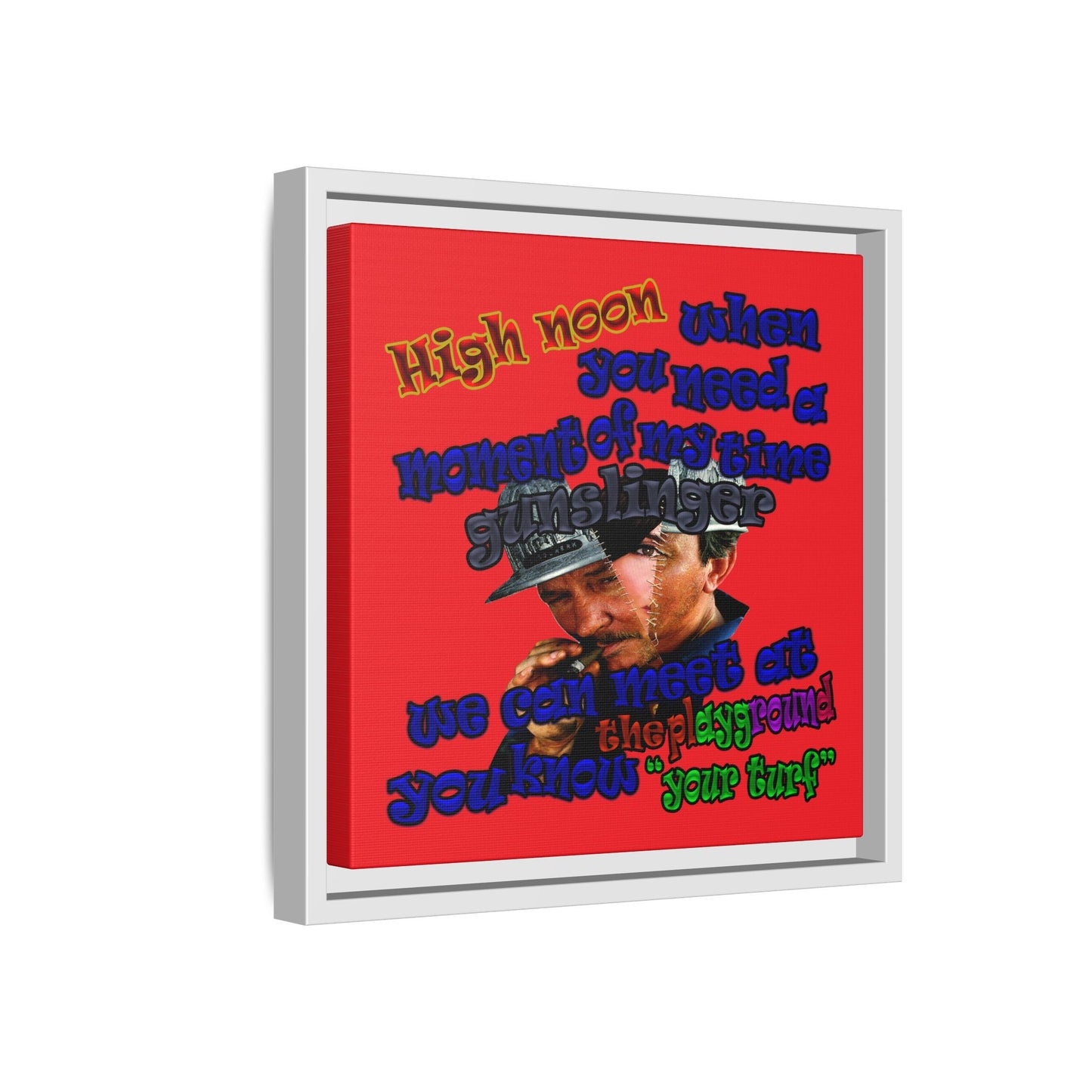 high noon - framed canvas art (red)