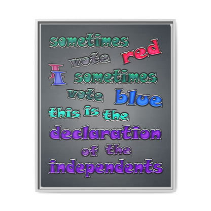 declaration of the independents - framed canvas art (grey-light grey)