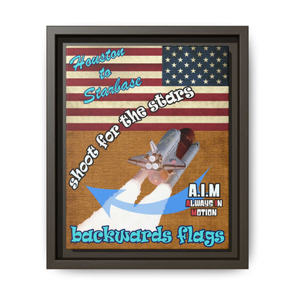 shoot for the stars - framed canvas art (brown papyrus)