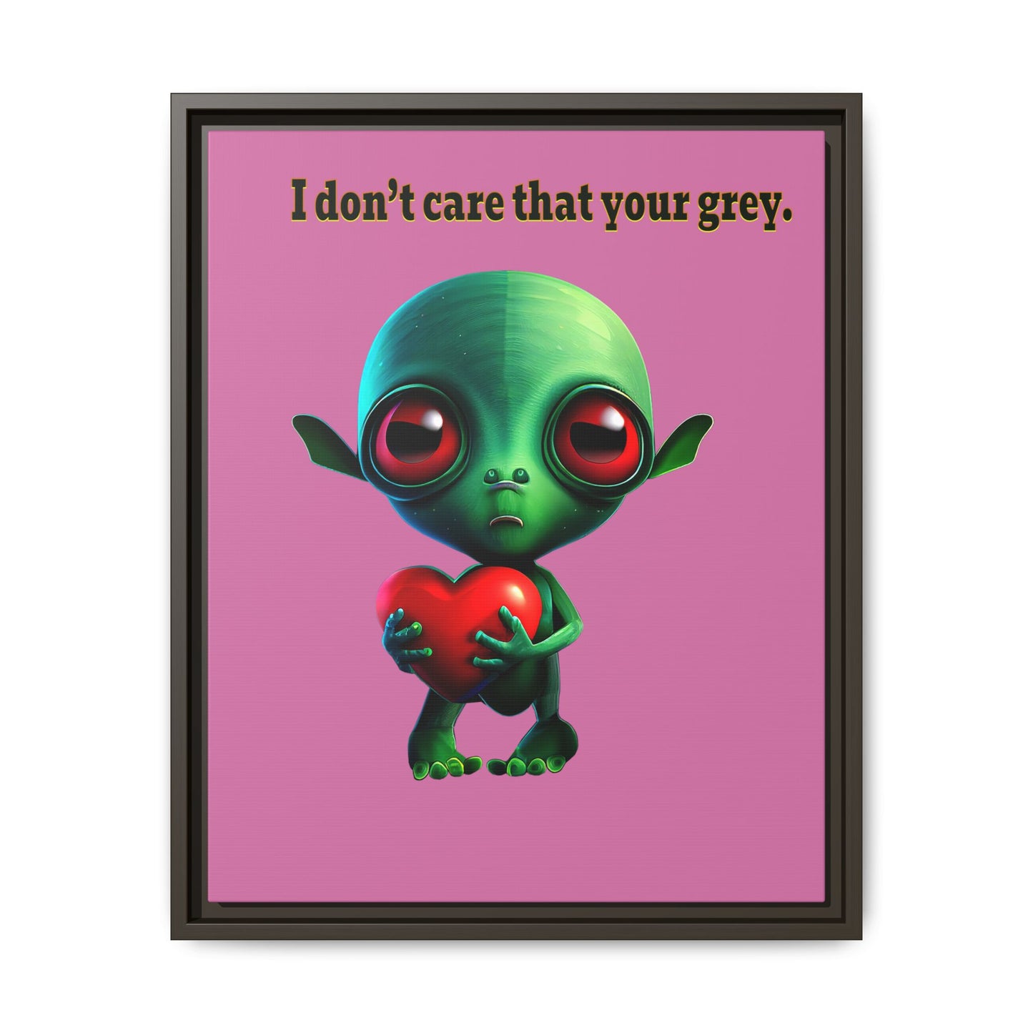 I don't care that your grey - framed canvas art (light pink)