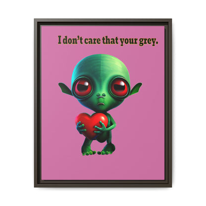 I don't care that your grey - framed canvas art (light pink)