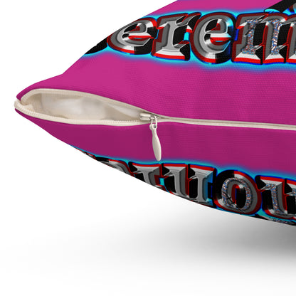 em cee squared - Spun Polyester Square Pillow - (pink)