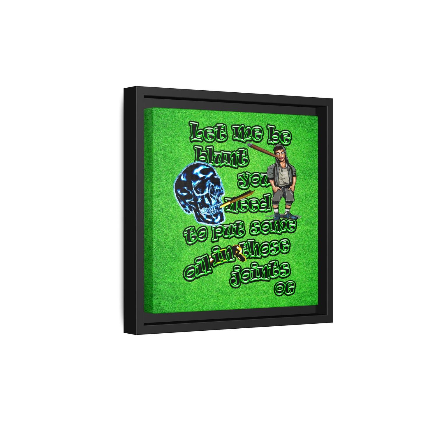 og - framed canvas art (green turf)