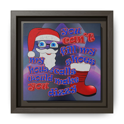 santa's shoes - framed canvas art (grey-pink wave)