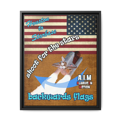shoot for the stars - framed canvas art (brown papyrus)