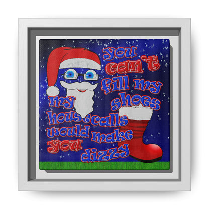 santa's shoes - framed canvas art ('snoops' background)