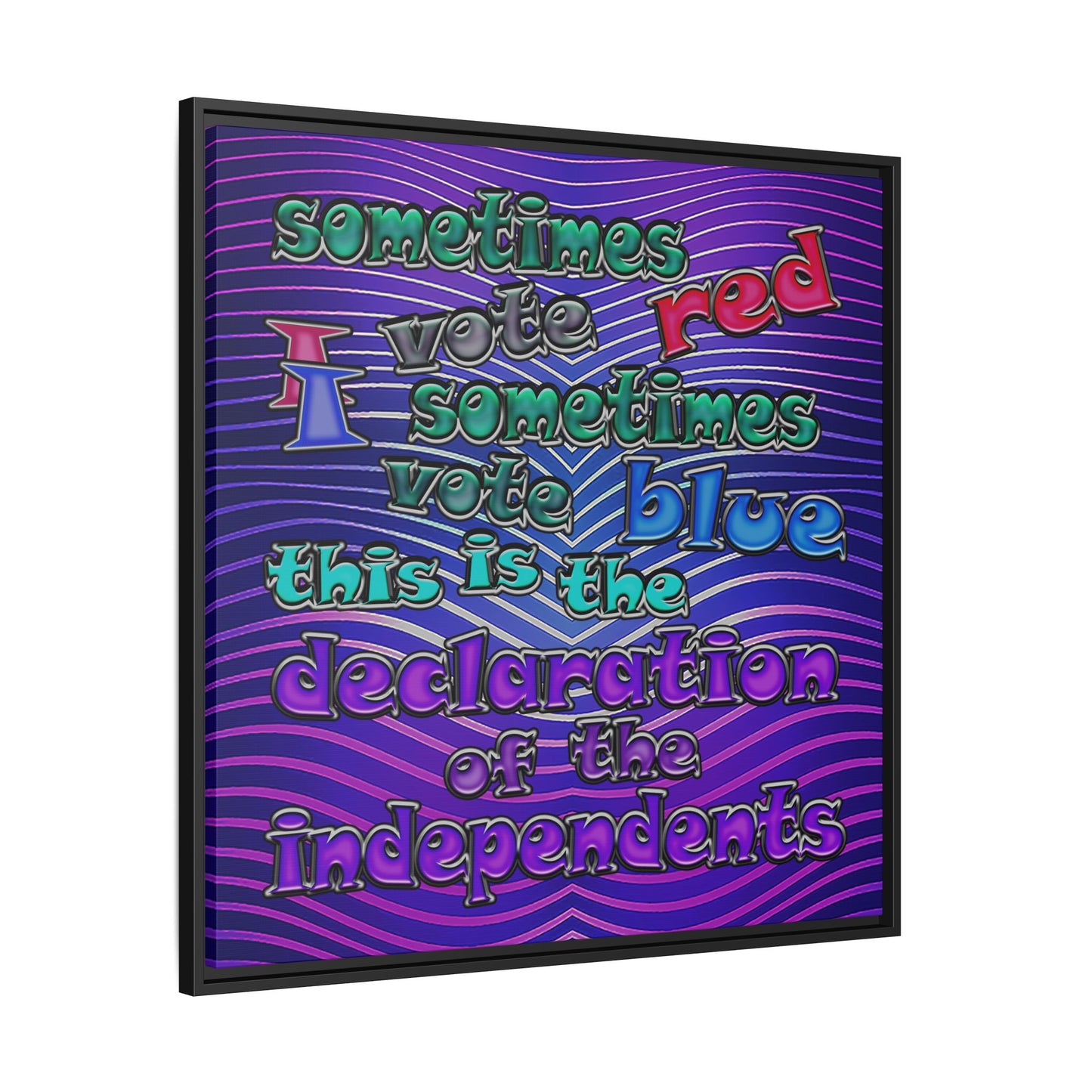 declaration of the independents - framed canvas art (purple wave)