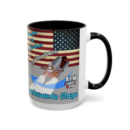 shoot for the stars - Accent Mug (light grey)