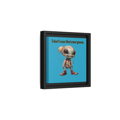 I don't care that your green - framed canvas art (turquoise)