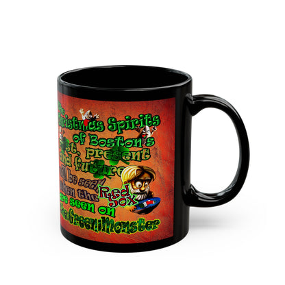 christmas spirits of boston - Black Mug (burnt orange)