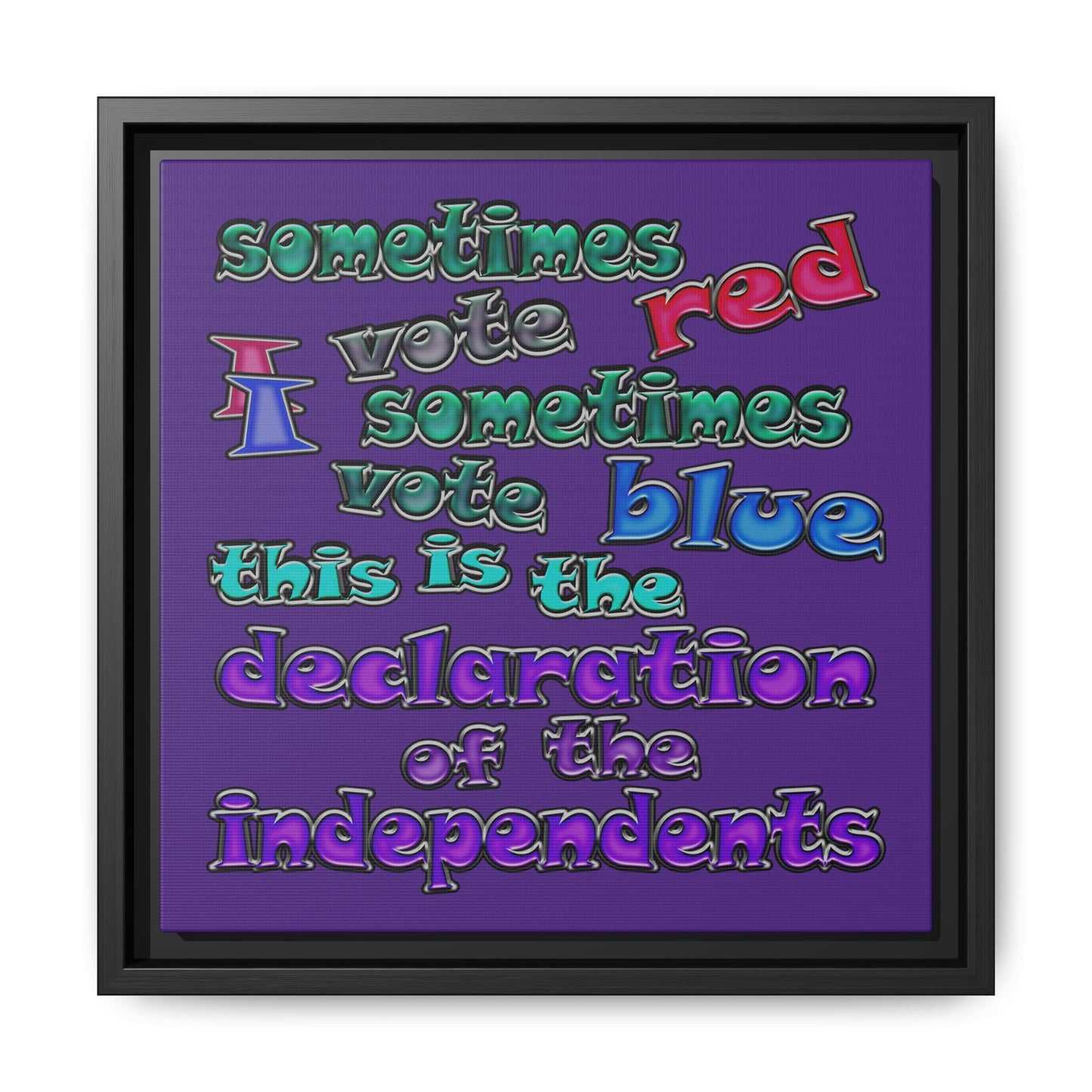 declaration of the independents - framed canvas art (purple)