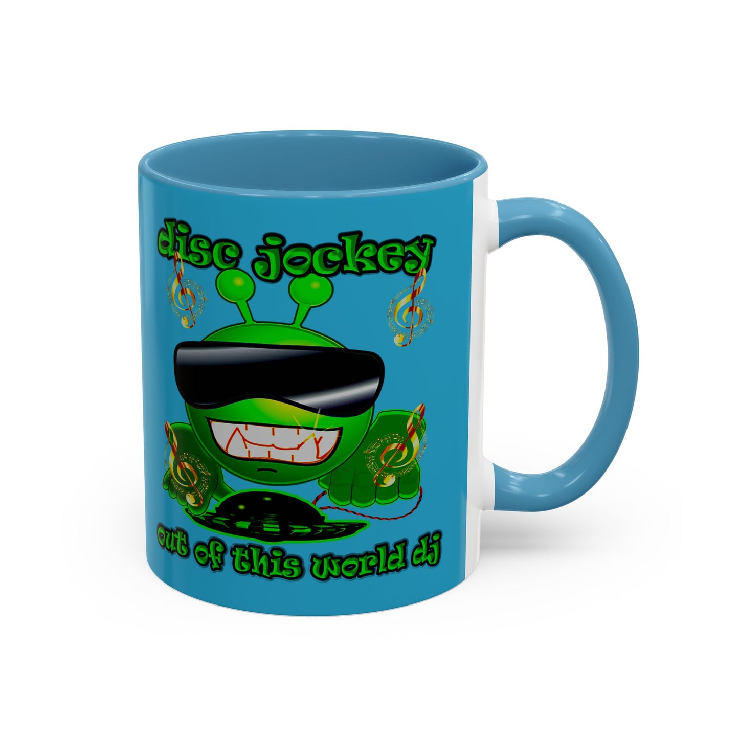 disc jockey - Accent Mug (turquoise)