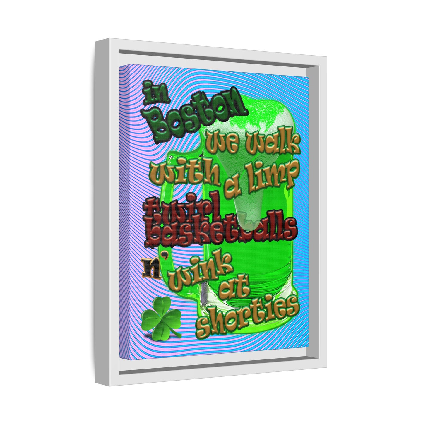 celtics logo - framed canvas art (light blue-purple wave)