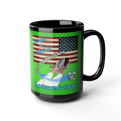 shoot for the stars - Black Mug (green turf)