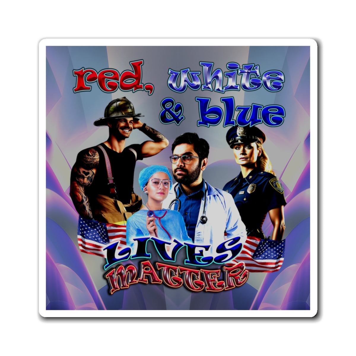 rw&b lives matter - Magnets - (grey-pink wave)