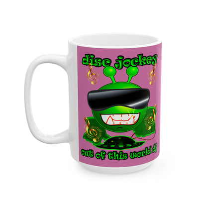 disc jockey - White Mug (light pink)