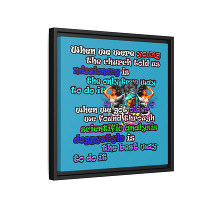 doggystyle - framed canvas art (turquoise)