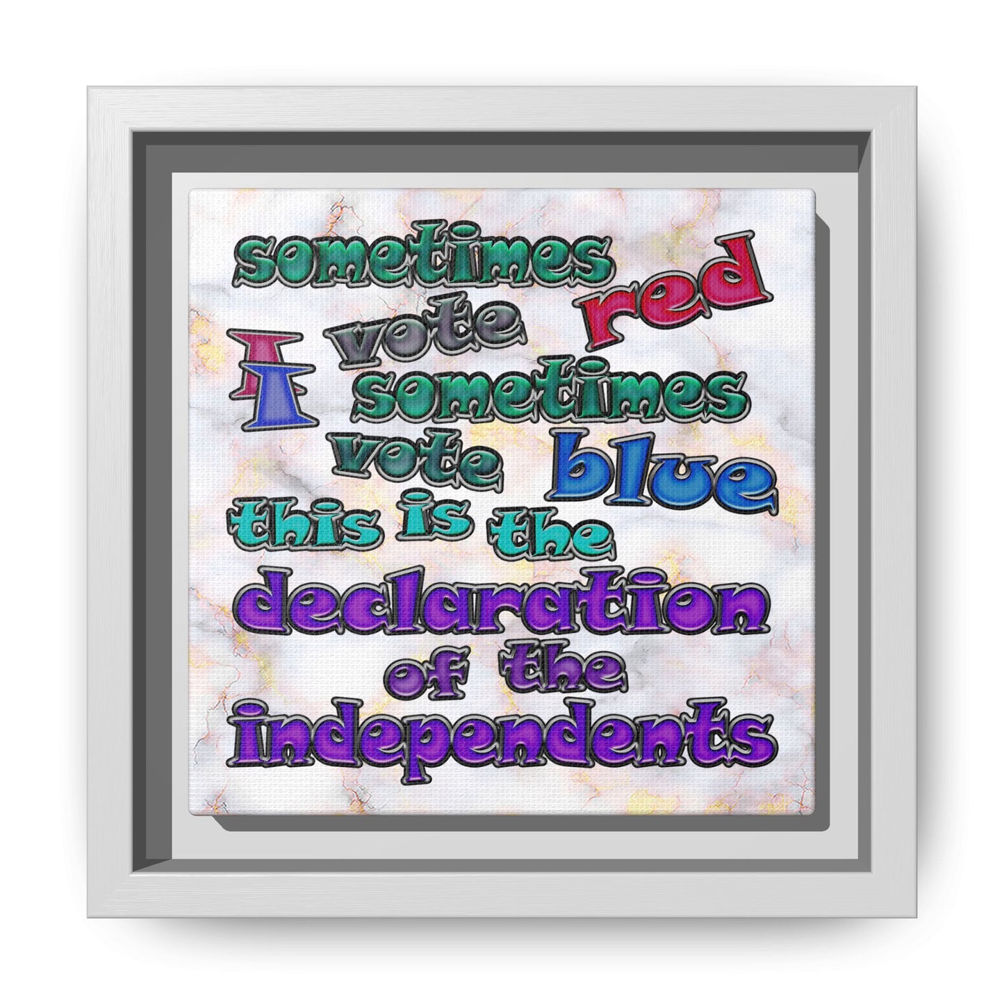 declaration of the independents - framed canvas art (white marble)