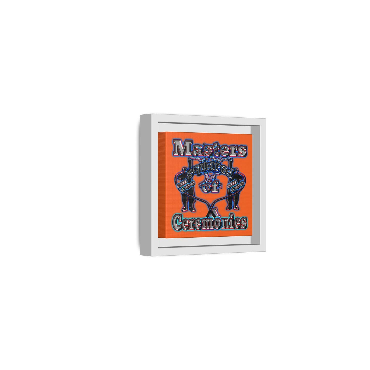 em cee squared - framed canvas art (orange)