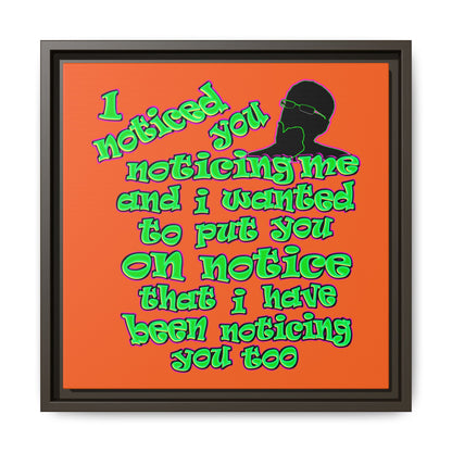 noticed you noticing - framed canvas art (orange)