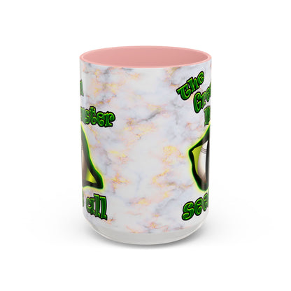 green monster - Accent Mug (white marble)